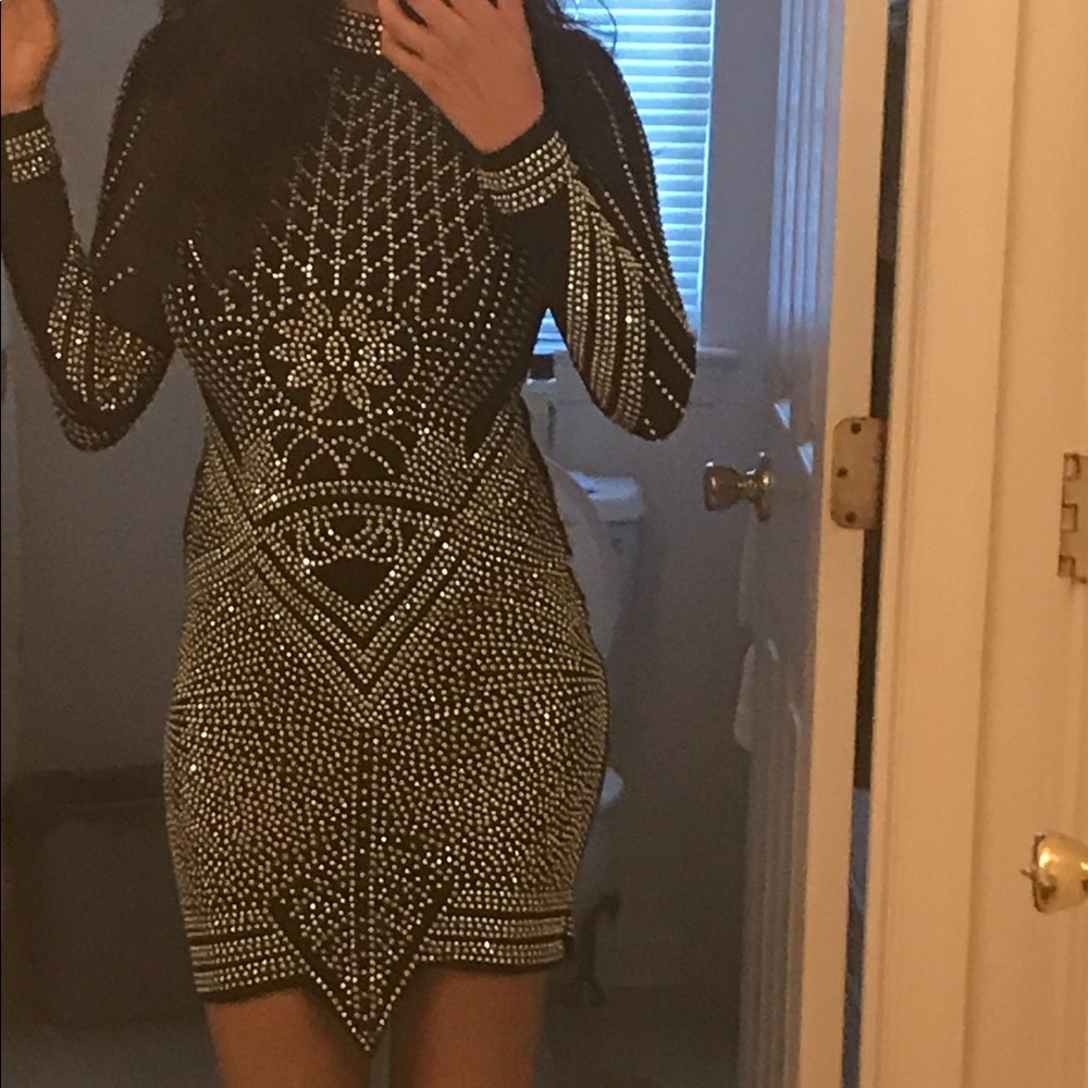 Money Flow Rhinestone Midi Dress - Picture 2 of 5
